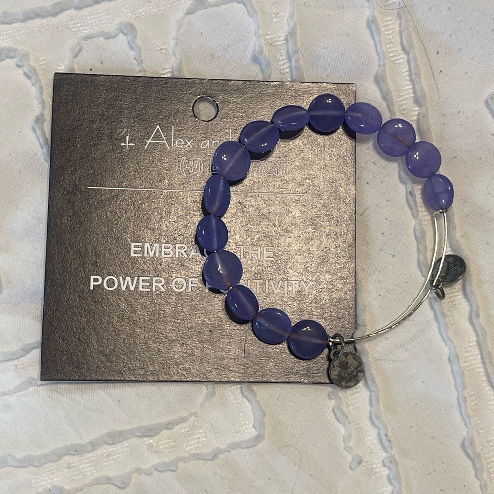 Alex and Ani Purple Beaded Bracelet